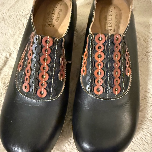 Spring Step L'ARTISTE Black and Brown Mules stylish CLOGS size 42 (10.5) - Picture 8 of 12
